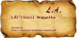 Lőrinczi Angyalka névjegykártya